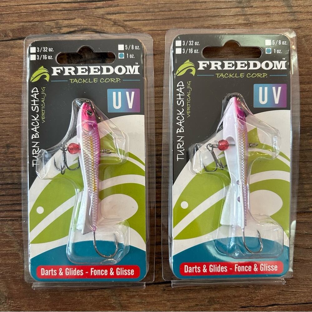 Freedom Tackle 1oz Turnback Shad Vertical Jigs in Purple/Violet
